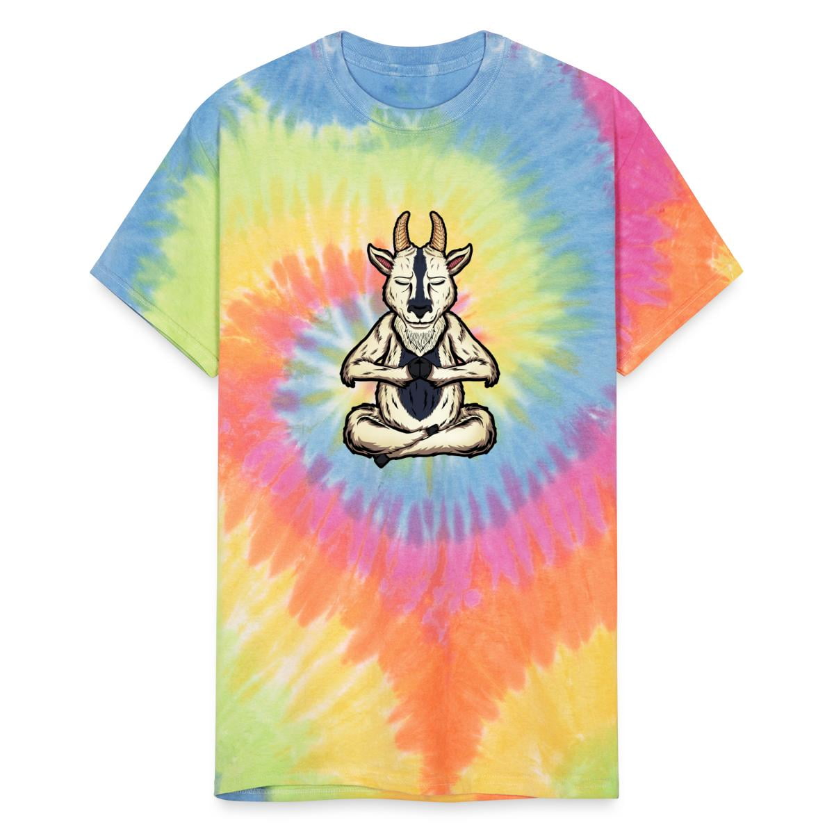 Animal Yoga Goat Meditation Fun Unisex Tie Dye T-Shirt - Walmart.com