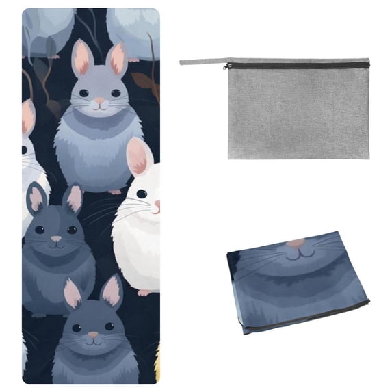Animal Yoga Towel with Storage Bag, 72.8"x26.8", Suitable for Yoga, Pilates, Fitness, etc. - Yoga Towels, Yoga Blankets, Gym Towel