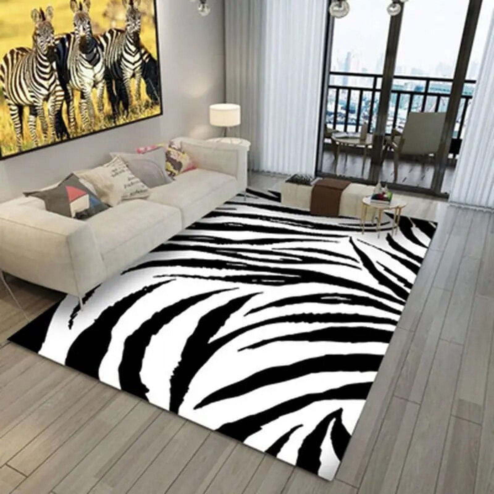 Animal Zebra Pattern Carpet Living Room Bedroom Soft Carpets Kitchen ...