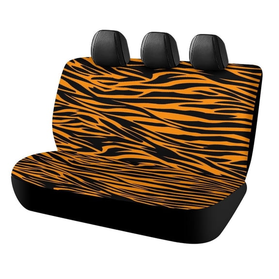 Animal Zebra Print Car Rear Seat Covers Back Elastic Flexible Car Seat Covers Decorative Fits Most Cars, SUVs, Trucks And Vans