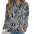 thumbnail image 1 of Animal Zebra Print Hoodie Round Neck Long Sleeve Cute Casual Hoodie Loose Plus Size Fashion Hoodie, 1 of 7