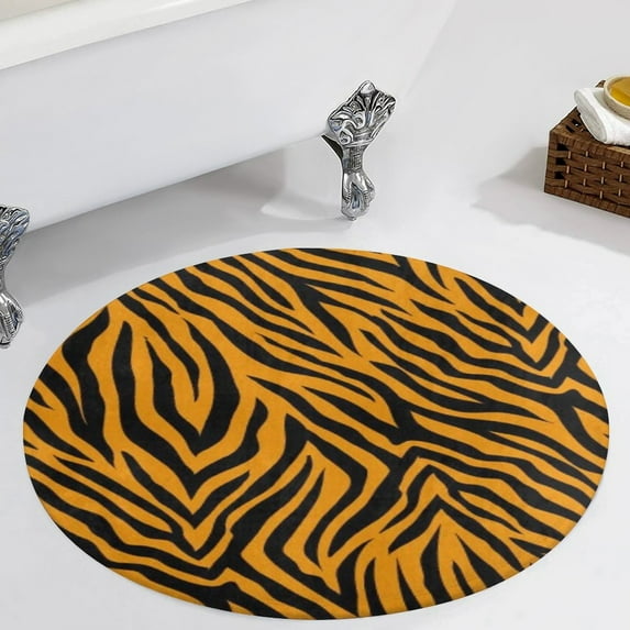 Animal Zebra Print Round Area Rugs for Bedroom Living Room, 2FT Soft Comfy Indoor Circle Carpets, Carpet Home Decor Floor Mat
