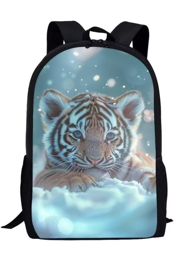 Travel Day Pack Tiger Backpack for Elementary GirlsLarge Capacity Backpack Unisex 17 in