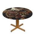 Animal anthropomorphism Round Tablecloth Fitted Tablecloth with Elastic