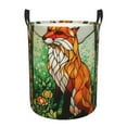 Animal art basket with handle, circular laundry basket, waterproof