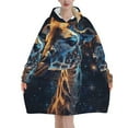 Animal art blanket hoodie, wool blanket sweatshirt for adult