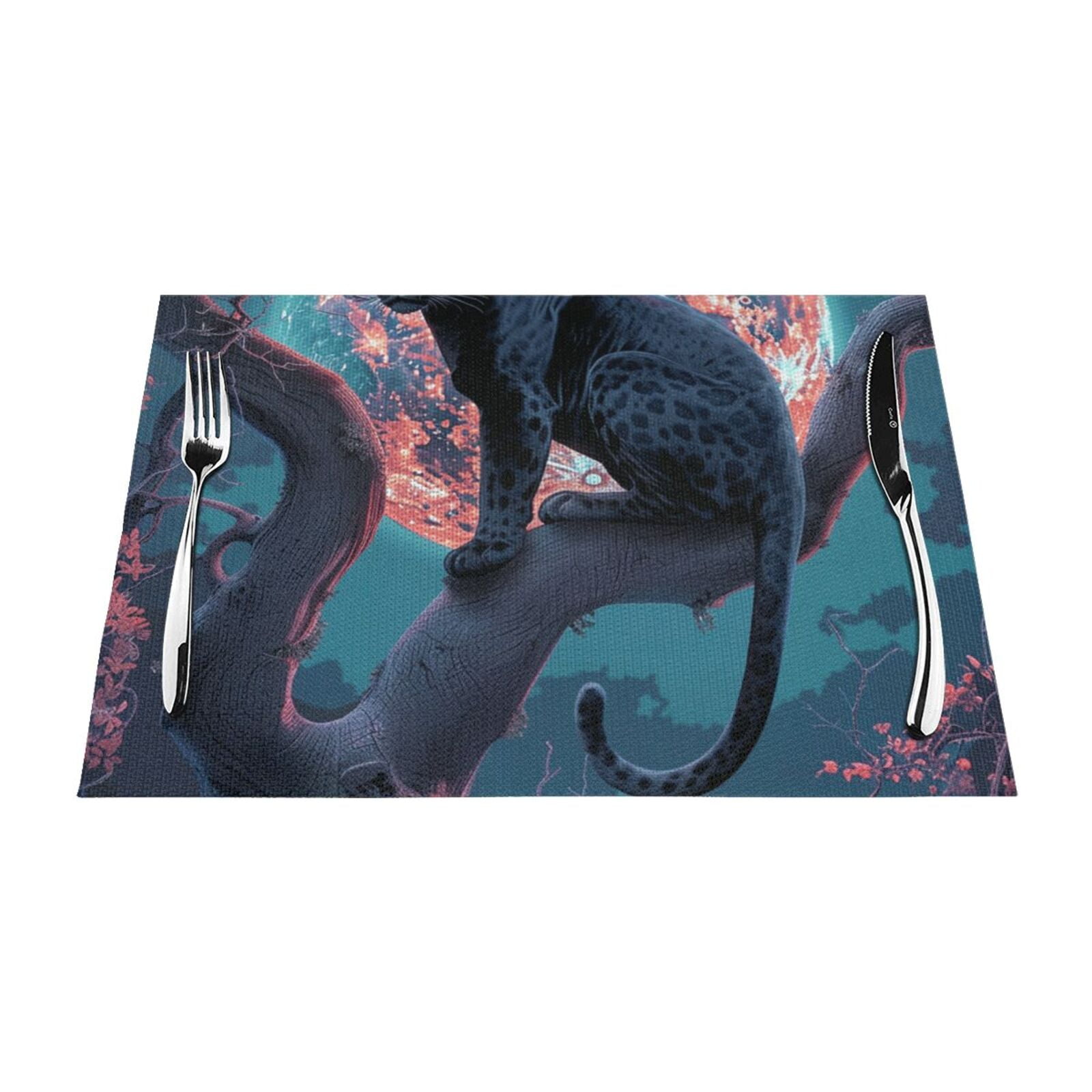 Animal art feature Table mat can be wiped, dinner mat set, felt can be