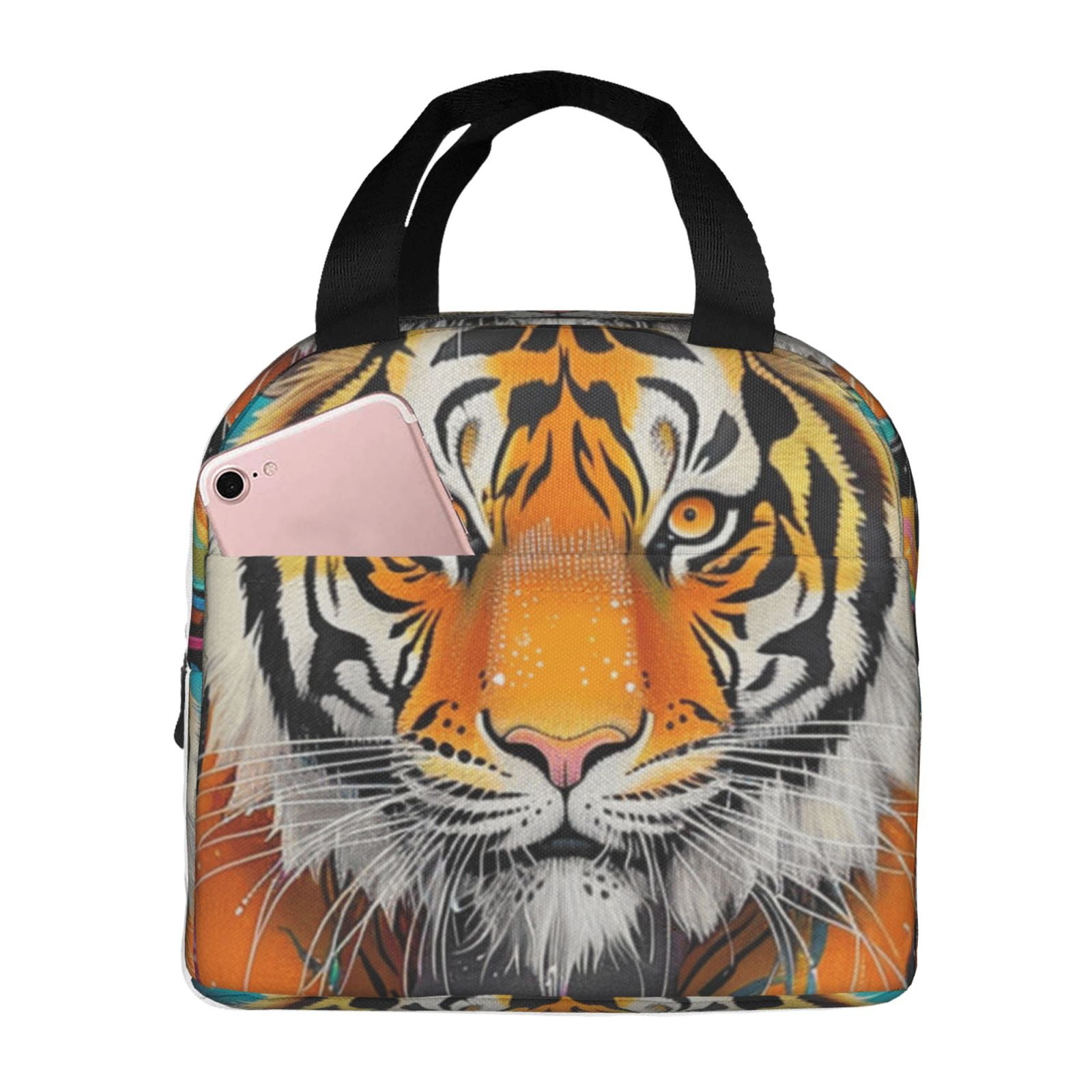 Animal art print Tote Lunch Bag Handheld Aluminum Foil Thickened