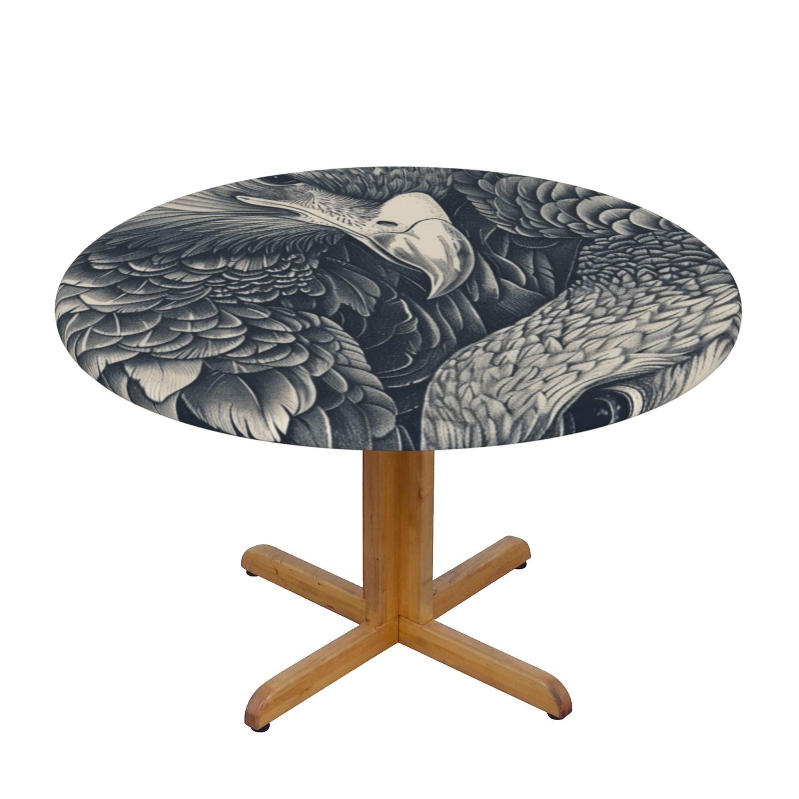 Animal classical painting Round Picnic Table Cloth, Elastic Waterproof