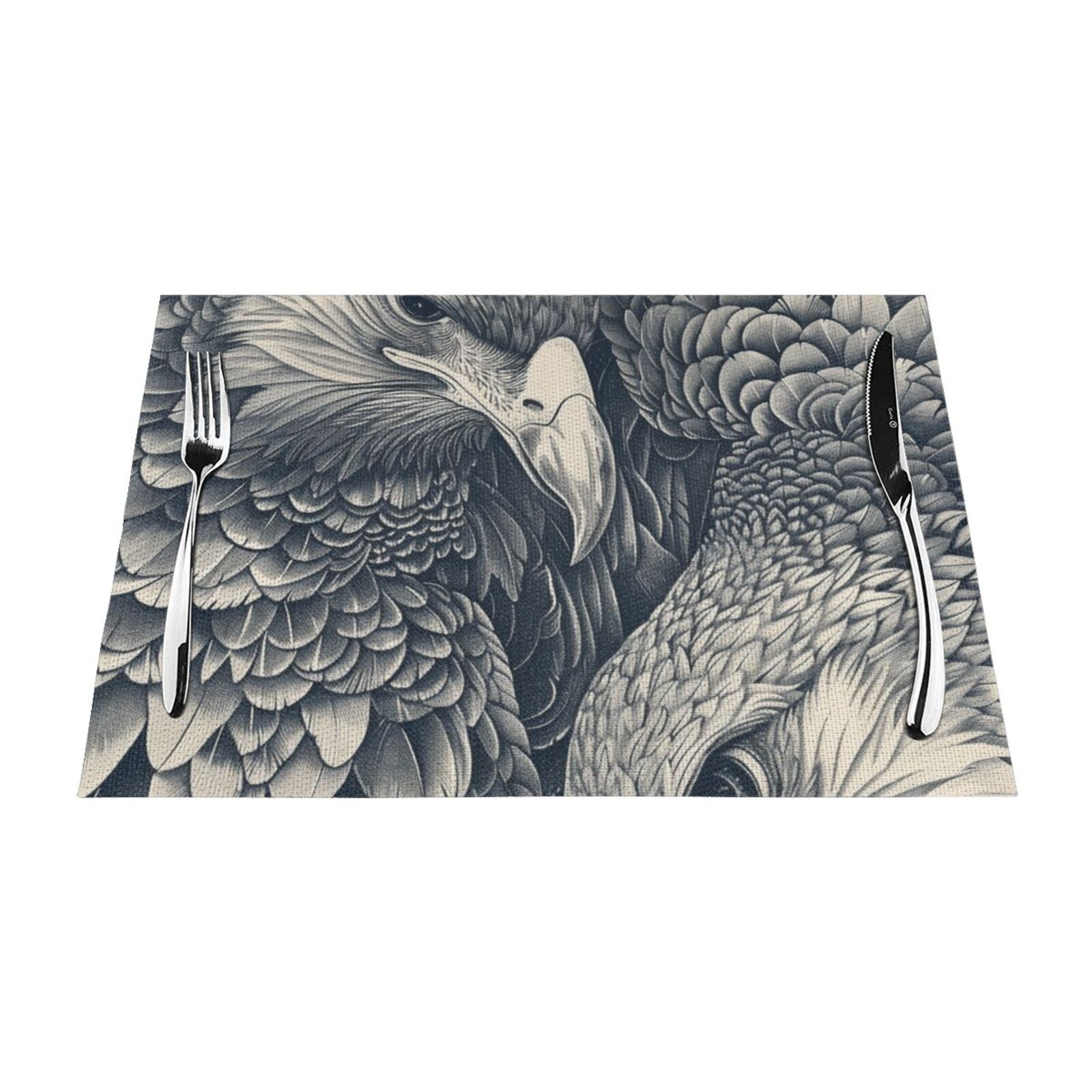 Animal classical painting Table mat can be wiped, dinner mat set, felt