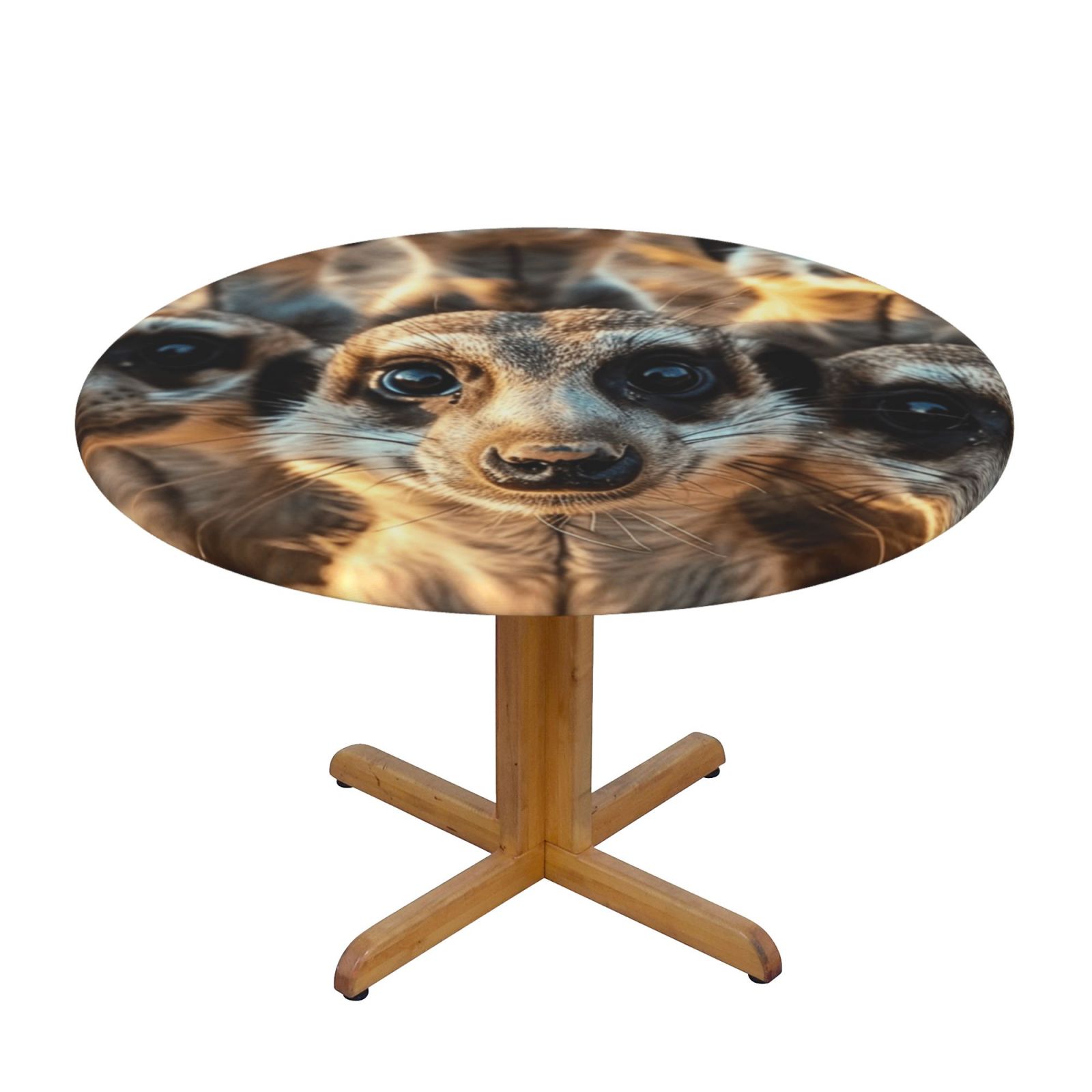 Animal closeup Round Picnic Table Cloth, Elastic Waterproof Fitted
