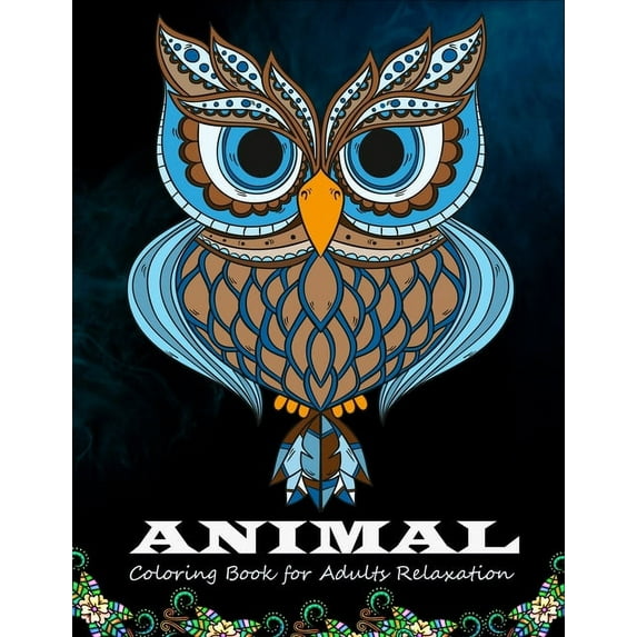 Animal coloring book for adults relaxation: 50 Beautiful Animals Designs for Stress Relief and Relaxation (Paperback)