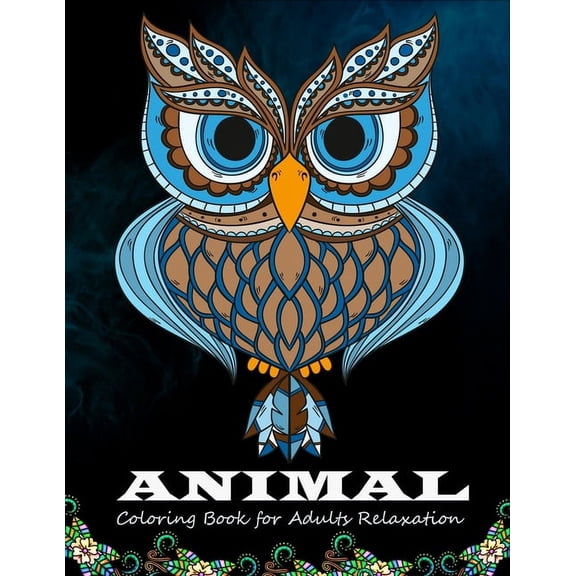 Animal coloring book for adults relaxation: 50 Beautiful Animals Designs for Stress Relief and Relaxation, (Paperback)
