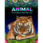 Animal coloring book for adults relaxation Beautiful Stress Relieving Designs, Paperback