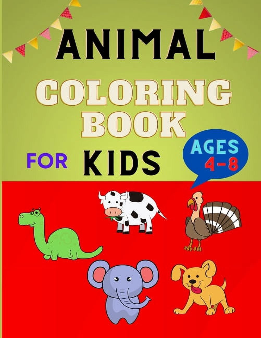 Animal coloring book for kids ages 4-8 : Easy Educational Coloring ...