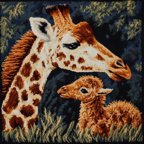 Animal giraffe 11CT Cross Stitch Pillow Cover Kit Embroidery Pillow Cases 18x18inch