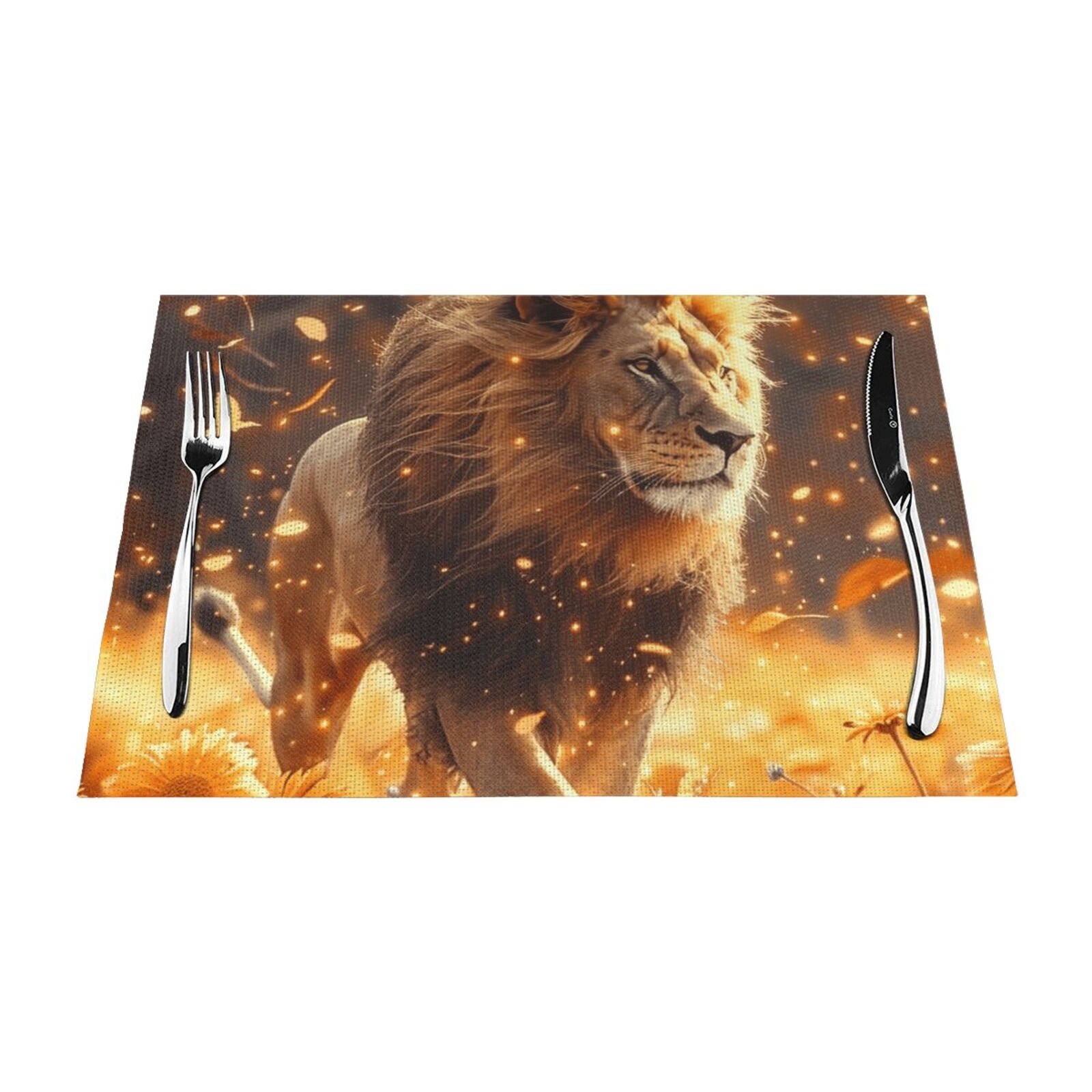 Animal head art Table mat can be wiped, dinner mat set, felt can be