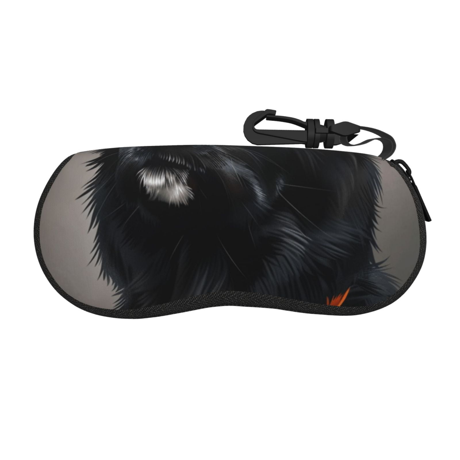 Animal head closeup Eyes Soft Shell Glasses Case with Carabiner Hook
