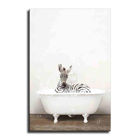 Animal in Bathtub Wall Art  Funny Animal Bathroom Canvas Wall Art  Animal in Bathtub Posters Canves Prints