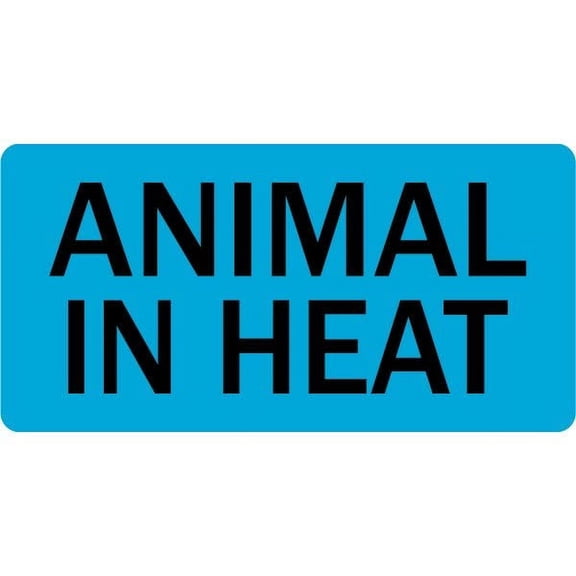 Animal in Heat Veterinary Labels