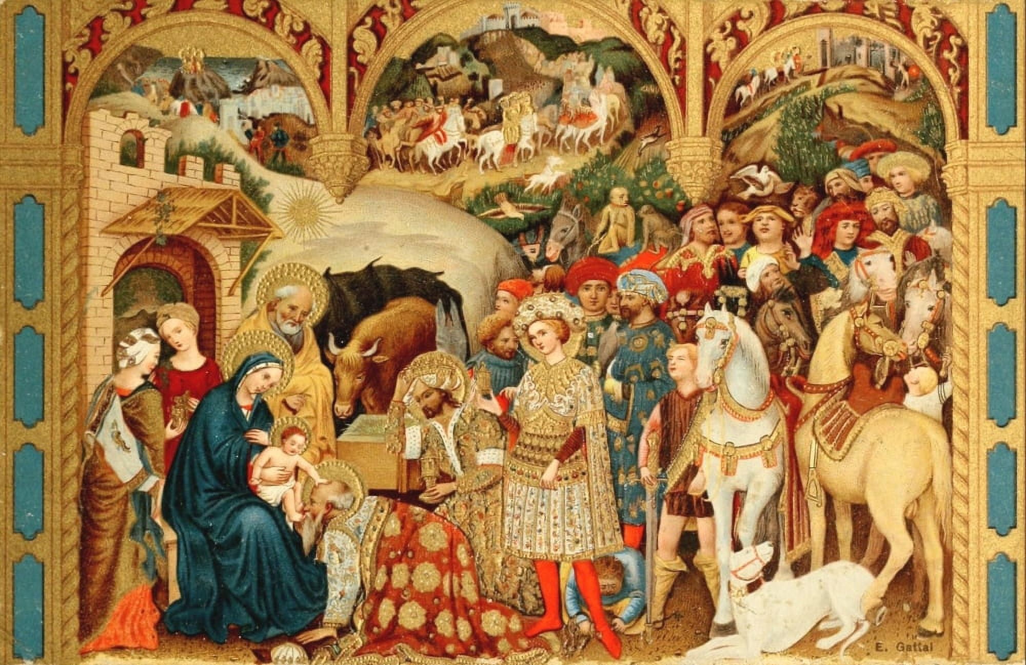 Animal life in Italian painting 1912 Adoration of the Magi Canvas Art - Gentile da Fabriano (18 x 24)