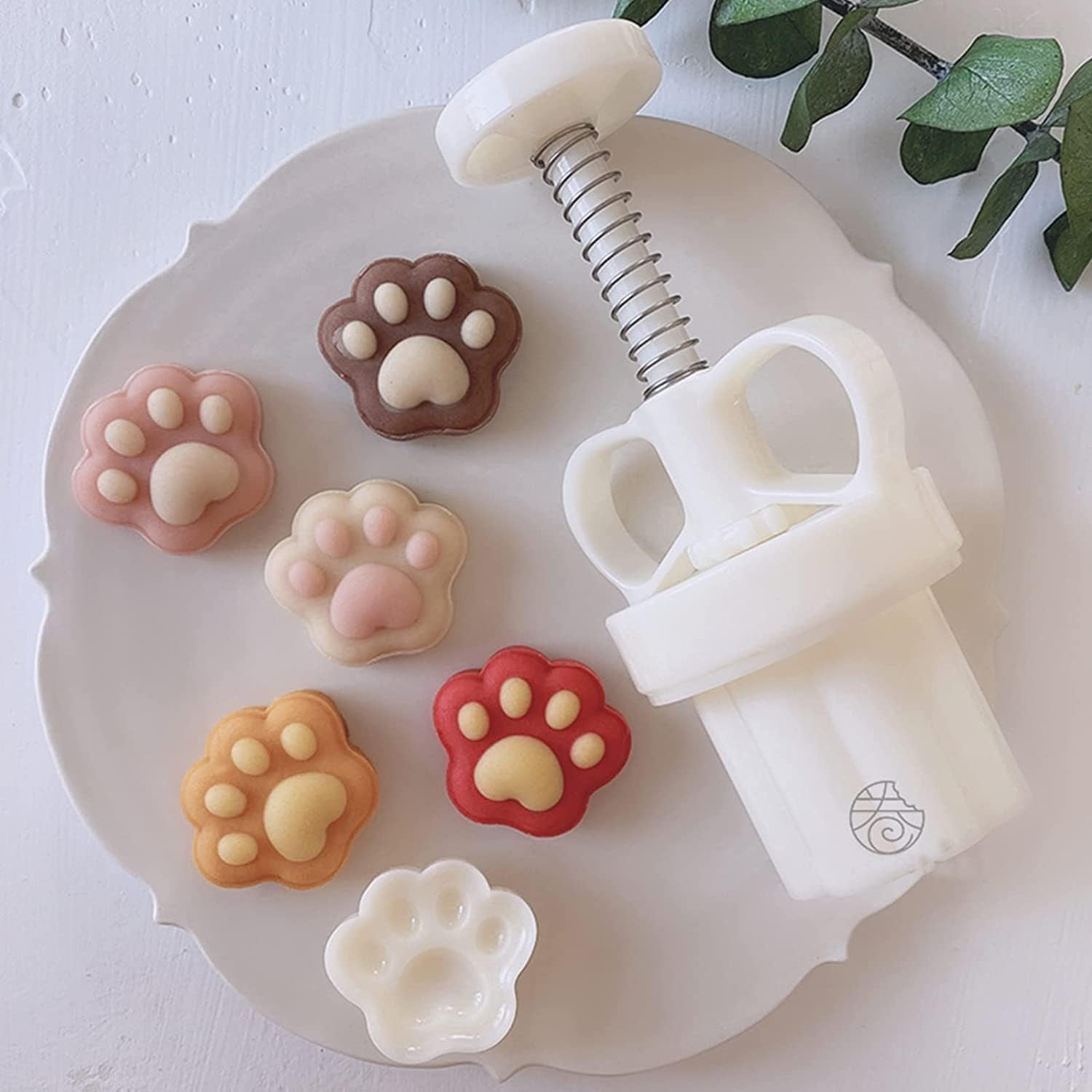 Animal mid-autumn mooncake press mold with 1 Kitten Paw Stamp