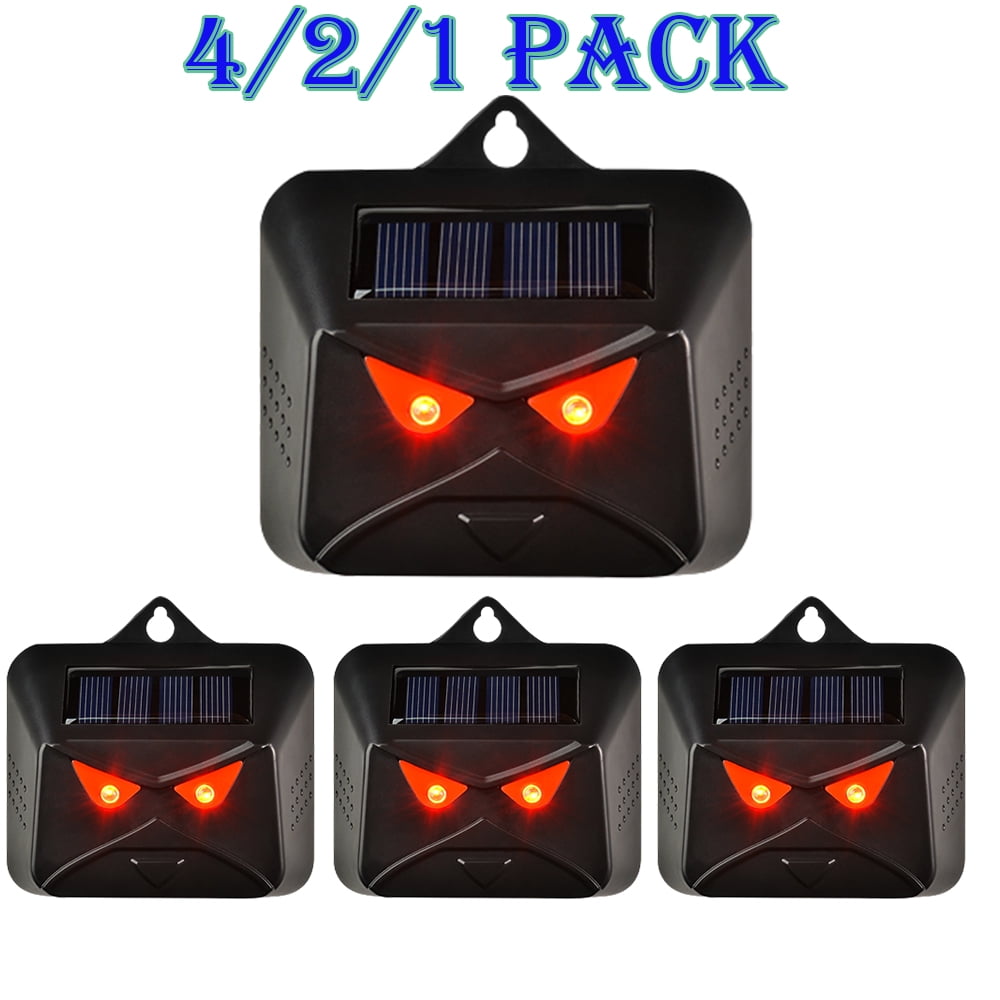 Animal repellent, solar predator eye night animal deterrent device