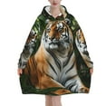 Animal tropical feature blanket hoodie, wool blanket sweatshirt for