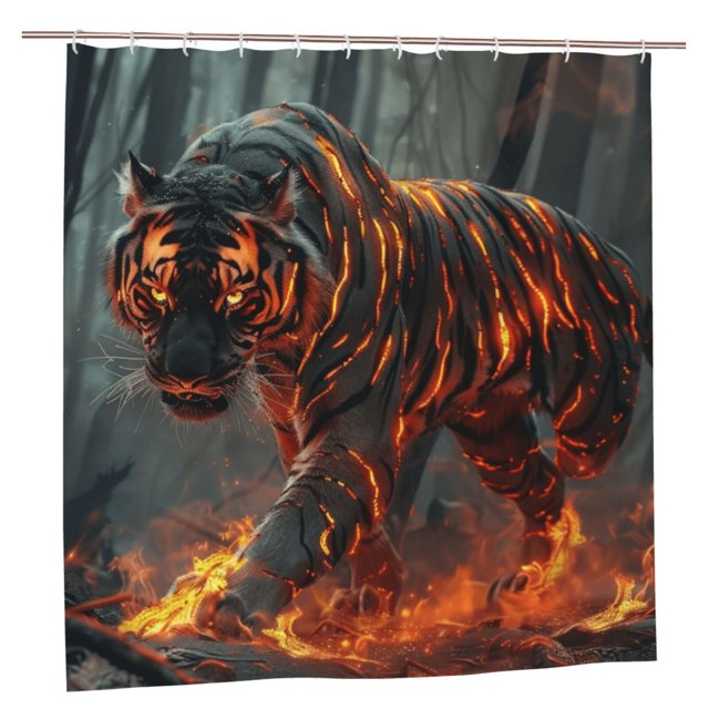 Animal walking art Shower Curtain, Waterproof Fabric Shower Curtain for