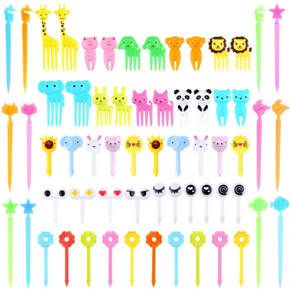 AnimalPicks 156PCS, Bento Box Lunch Accessories, Cute Fruit Toothpicks for , Party Snack Decorations, Multicolor