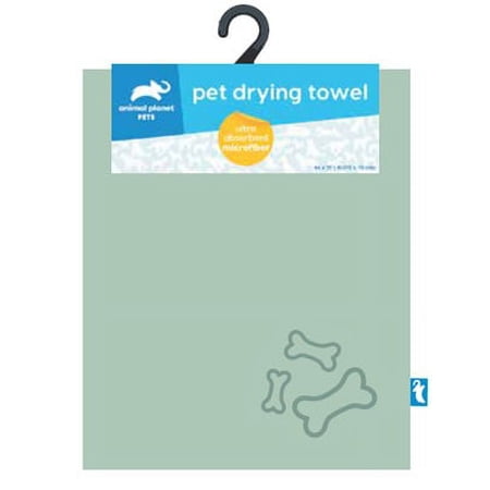 AnimalPlanet Microfiber Towel Sage Green Woof Design Embroidery 44 x 28