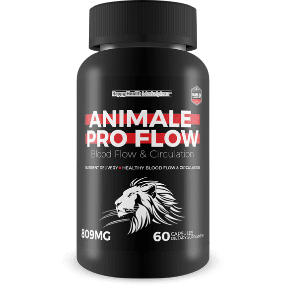 Animale Pro Flow - Our Best Blood Flow Supplement - Pro Animale Male Health Supplement for Blood Flow Care - Healthy Blood Flow Blood Circulation Supplements for Men - Pro Animale Pills for Men