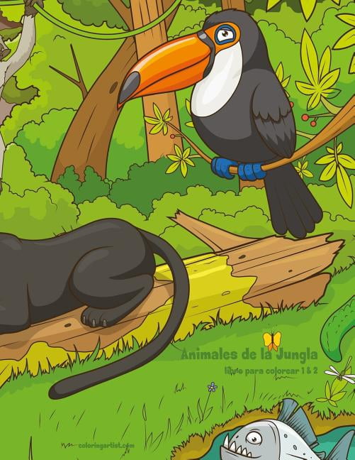Animales de la Jungla Animales de la Jungla libro para colorear 1 & 2 ...