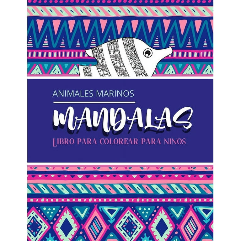 Animales marinos - Libro para colorear para niños : Magníficos Mandalas  para los apasionados - Libro para colorear Adultos y niños Antiestrés y  relajante (tiburón, pulpo, koi, delfín, cangrejo) Regalo ideal para
