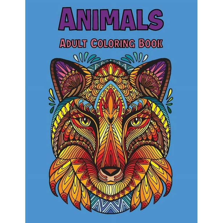 Animals Adult Coloring Book: Large, Stress Relieving, Relaxing Coloring  Book for Adults and Teens (Grown Ups, Men & Women) 50 Zentangle Animal Desi  (Paperback)