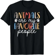 Animals Are My Favorite People Funny Animal Lover T-Shirt Gift for Dad, Mom, Dau