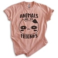 thumbnail image 1 of Animals Are My Friends Shirt, Unisex Women's Men's Shirt, Animal Lover Shirt, Dog Shirt, Cat Shirt, Heather Sunset, X-Small, 1 of 6