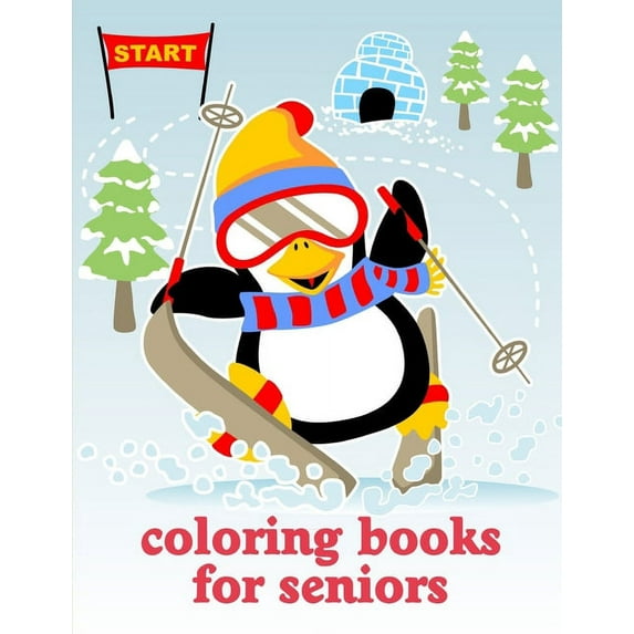 Animals Art Drawing Coloring Books For Seniors: Christmas Book, Easy and Funny Animal Images, Book 18, (Paperback)