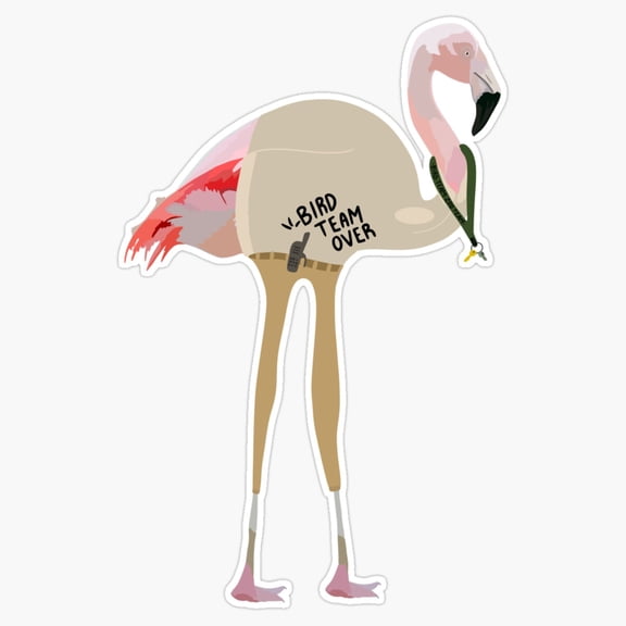 Animals As Zookeepers Flamingo Quirky Profession Costume Vinyl Sticker