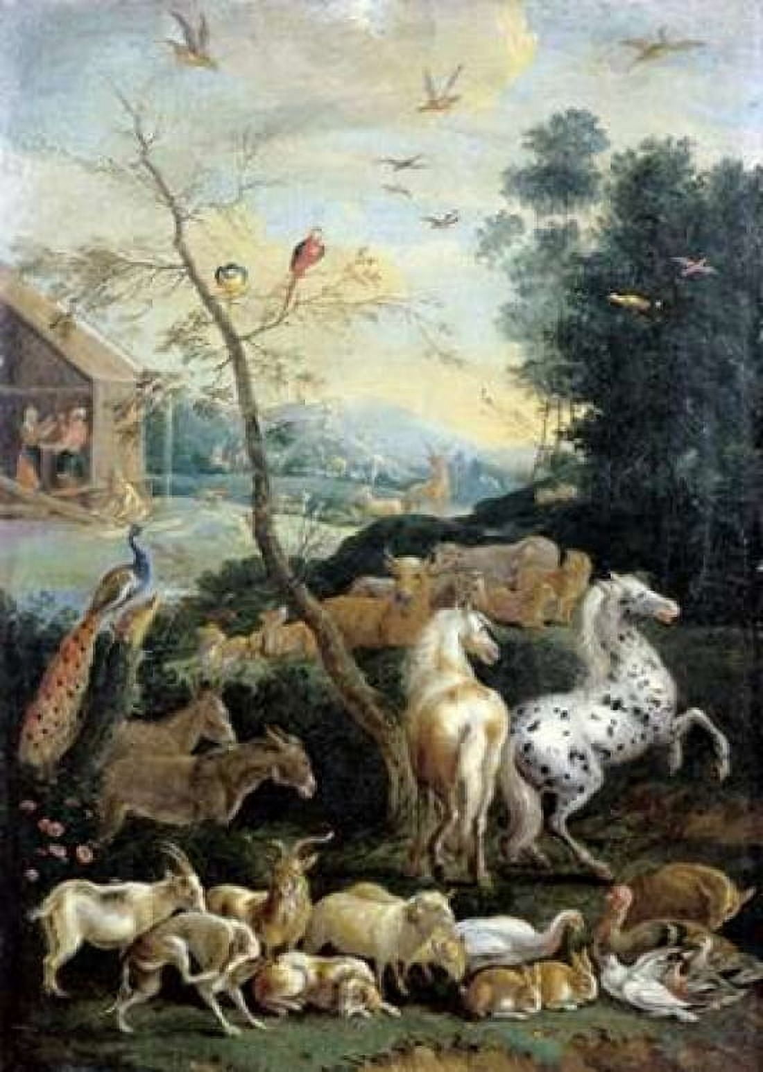 Animals Assembling before the Flood Canvas Art - Lambert De Hondt (20 x 28)
