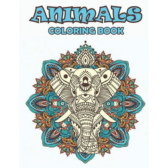 Animals Coloring Book: A Beautiful Animals Mandala Coloring Book for Your, (Paperback)