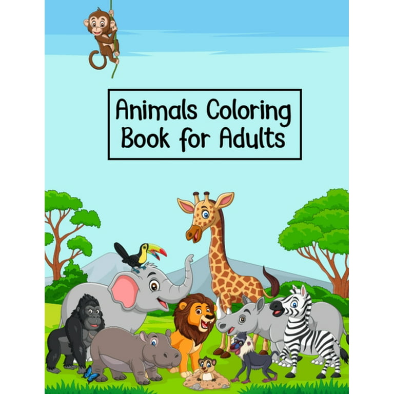 Adult Coloring Book: Friendly Animals: 50 Animals for You to Color, Relax &  Smile (Paperback)