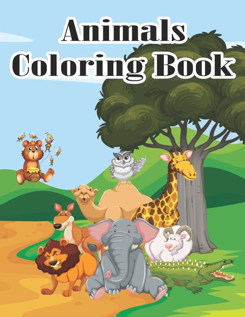 Coloring Books For Kids Ages 4-8: Cute pictures with animal touch and feel  book for Early Learning (Amazing Animals #3) (Paperback)