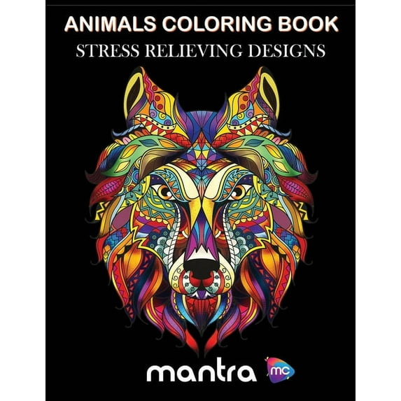 Animals Coloring Book: Coloring Book for Adults: Beautiful Designs for Stress Relief, Creativity, and Relaxation, (Paperback)