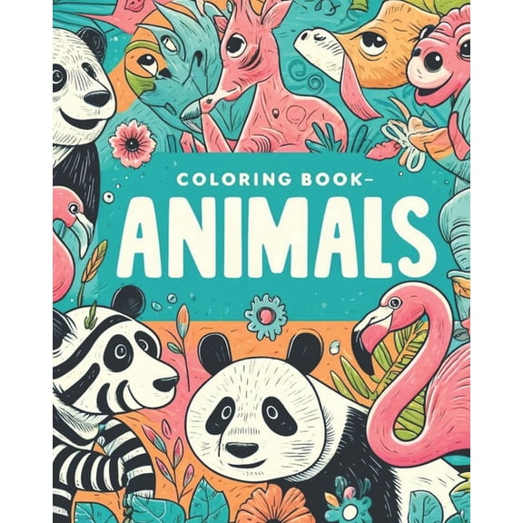 Animals Coloring Book: Creative Animals Illustrations, Large Size Print, One-sided Images, (Paperback)