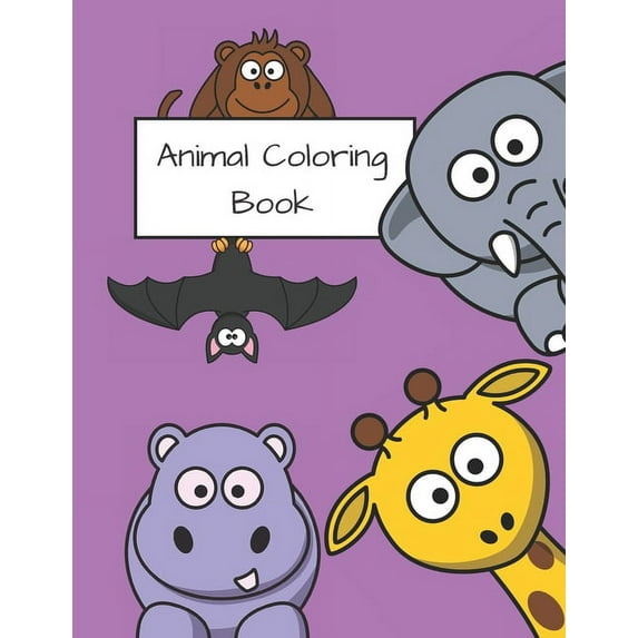 Animals Coloring Book: Perfect for girls and boys aged 2 - 9 years. High quality. Over 100 images. Gift, (Paperback)