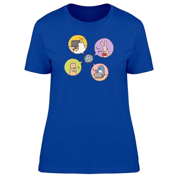 Animals Connected 2 Social Media T-Shirt Women -Image by Shutterstock, Female Large