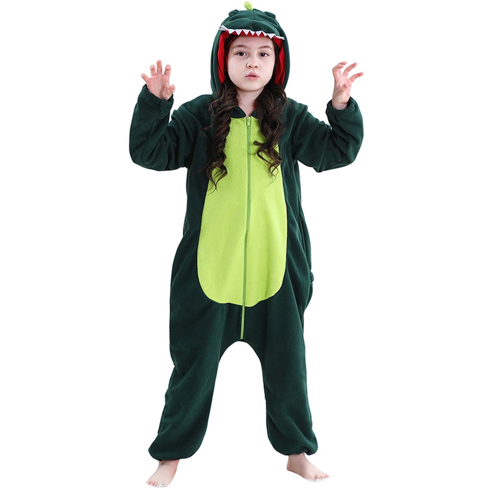 Animals Costumes, Animal Onesie, Paiwinds Girls Boys Halloween Role-playing Jumpsuit Fleece Long Sleeved Hooded Jumpsuit for 3-12 Years Old, 5 Years