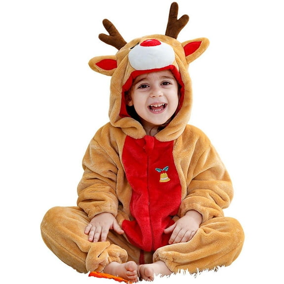 Animals Costumes, Animal Onesie, Paiwinds Toddler Boys Girls Cute Cosplay Romper Long Sleeve Hooded Jumpsuit Cute Flannel Clothes, 3 Years