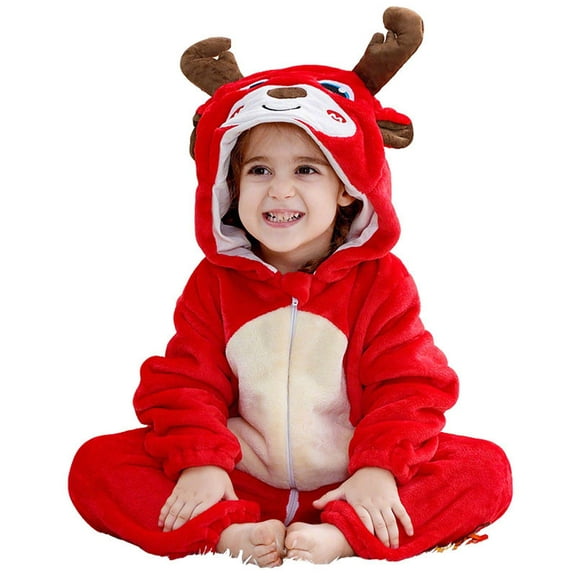 Animals Costumes, Animal Onesie, Paiwinds Toddler Boys Girls Cute Cosplay Romper Long Sleeve Hooded Jumpsuit Cute Flannel Clothes, 3 Years